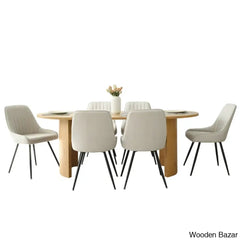 Ceder Luxury 6 Seater Dining Table Set - Wooden Bazar