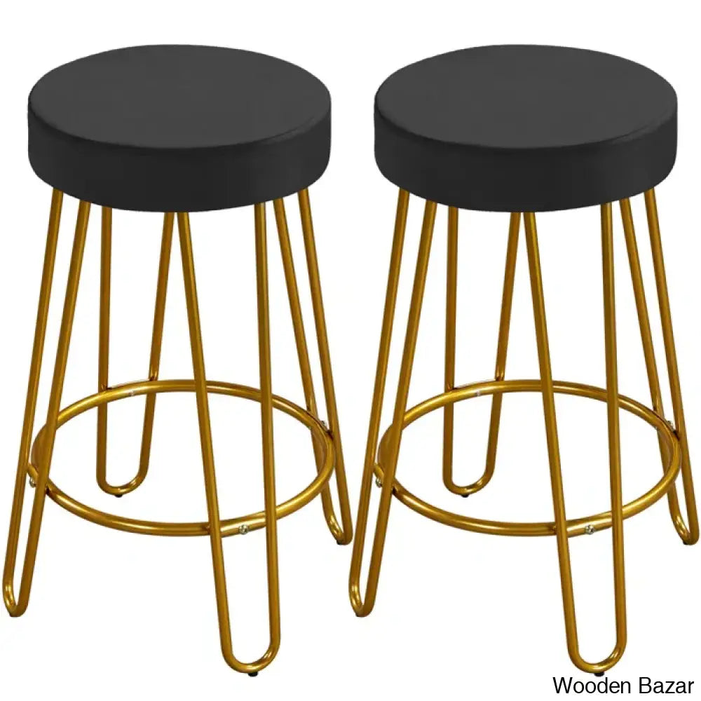 Cederniern Swivel Upholstered 26.5’’ Counter And Bar Stool With Metal Frame (Set Of 2)