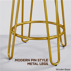 Cederniern Swivel Upholstered 26.5’’ Counter And Bar Stool With Metal Frame (Set Of 2)