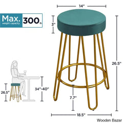Cederniern Swivel Upholstered 26.5’’ Counter And Bar Stool With Metal Frame (Set Of 2)