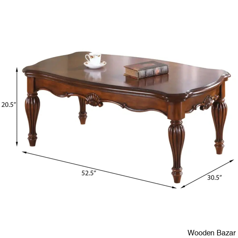 Celentanio Solid Wood Coffee And Center Table