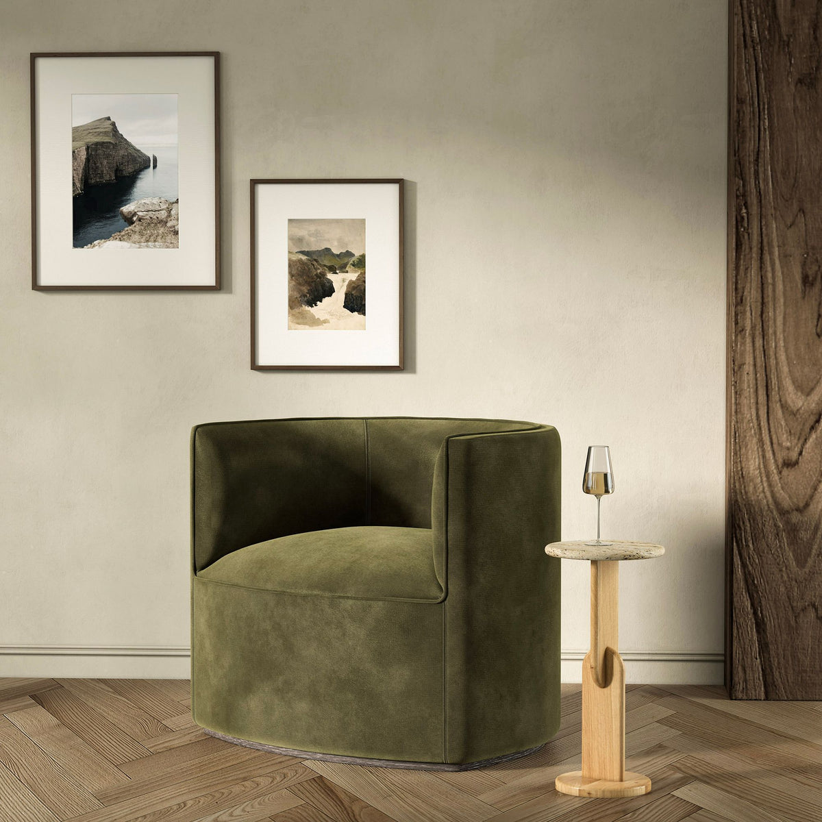 Uabix Rounded Chair - Wooden bazar