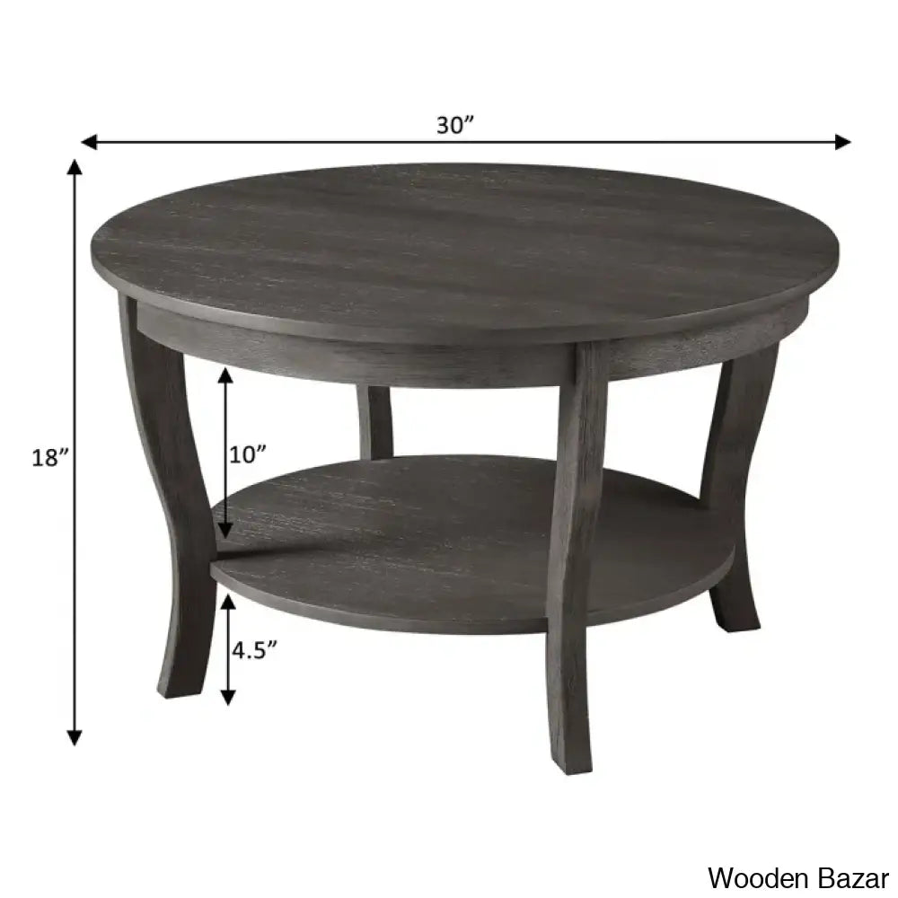 Chadwick 30’’ Coffee Table With Shelf And Center Table