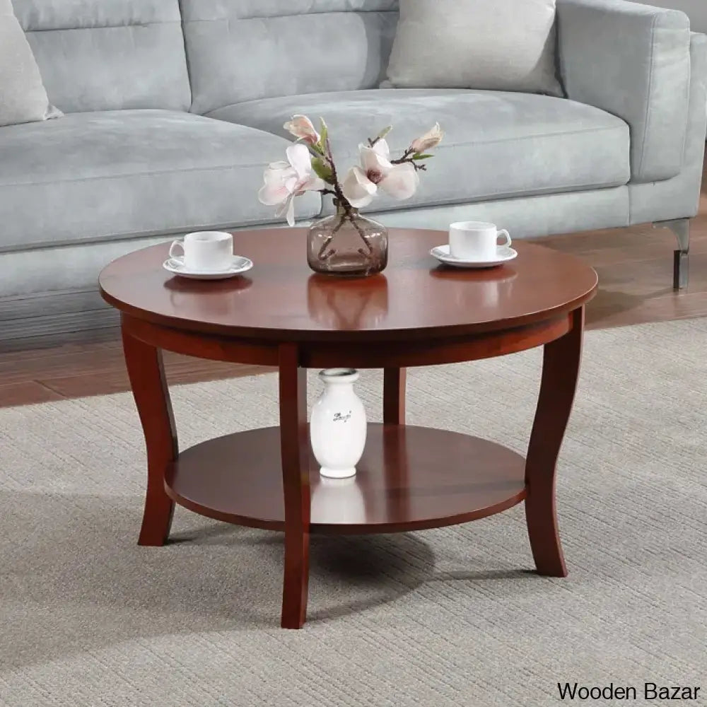 Chadwick 30’’ Coffee Table With Shelf And Center Table Mahogany