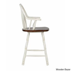 Chaggaia Swivel Solid Wood 24’’ Counter And Bar Stool (Set Of 2)