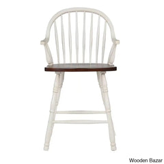Chaggaia Swivel Solid Wood 24’’ Counter And Bar Stool (Set Of 2)