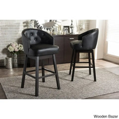 Chaimz Upholstered 30.62’’ Counter Stool With Solid Wood Frame (Set Of 2)