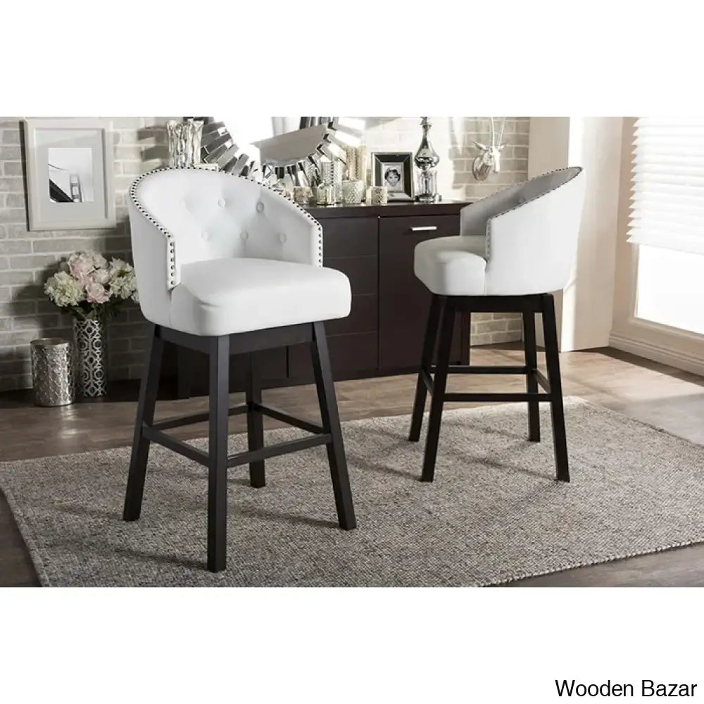 Chaimz Upholstered 30.62’’ Counter Stool With Solid Wood Frame (Set Of 2)