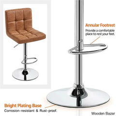Chandresho Swivel Upholstered Adjustable Height Counter Stool With Metal Frame (Set Of 2)