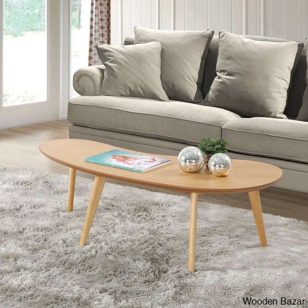 Chandrima Solid Wood Coffee Table And Center Honey Oak