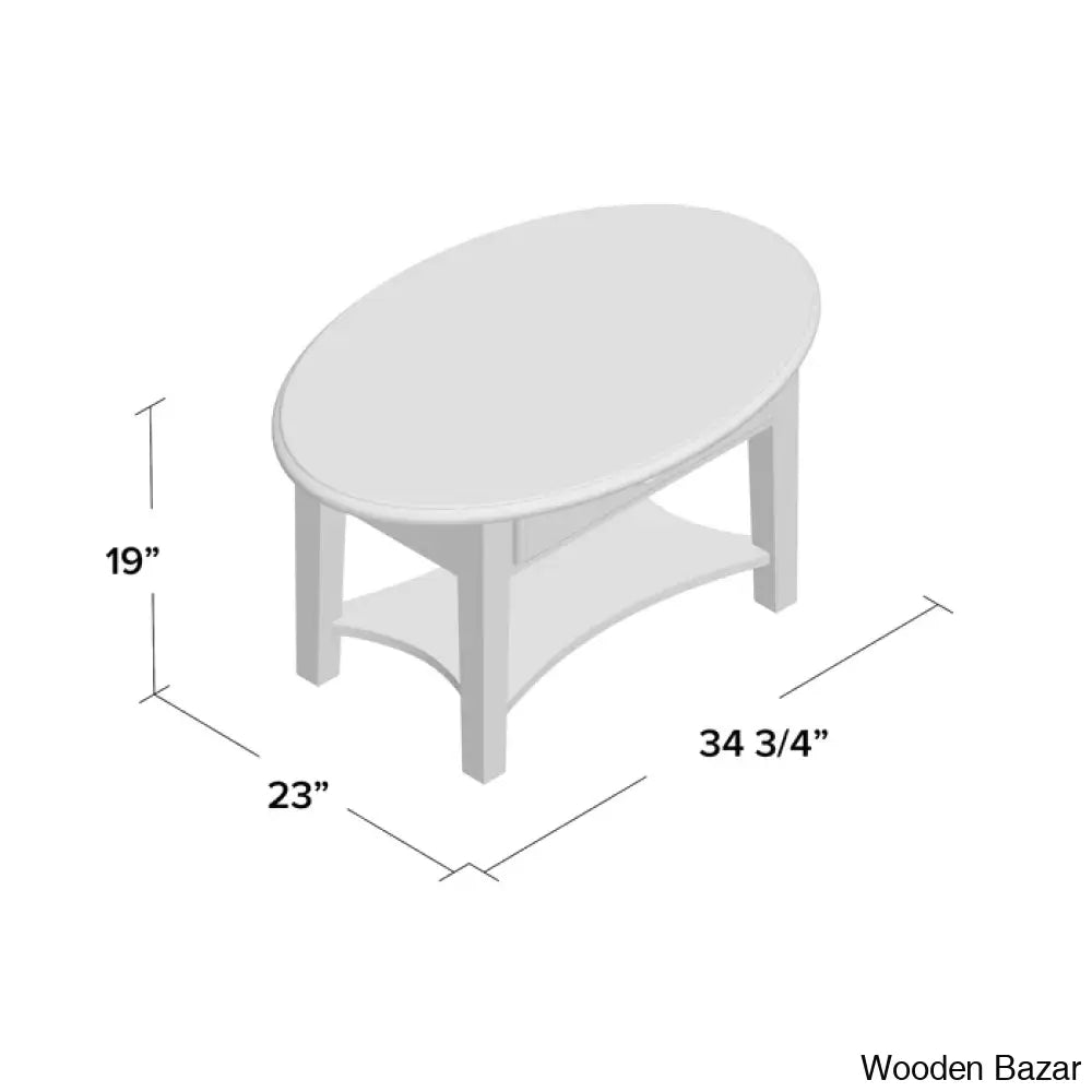 Channing Oval Solid Wood Coffee And Center Table