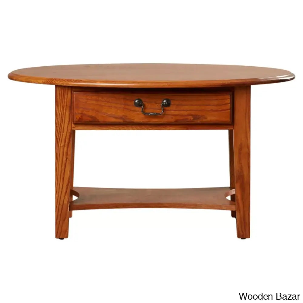 Channing Oval Solid Wood Coffee And Center Table