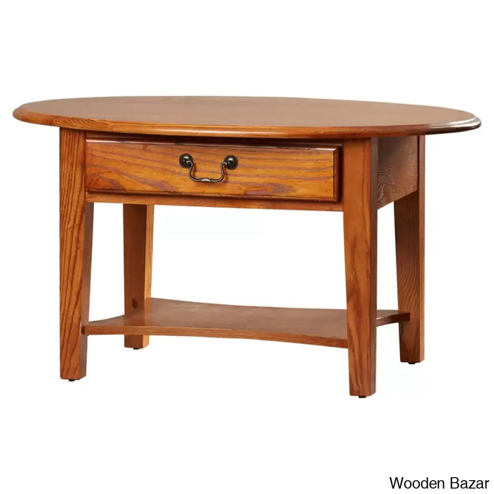 Channing Oval Solid Wood Coffee And Center Table