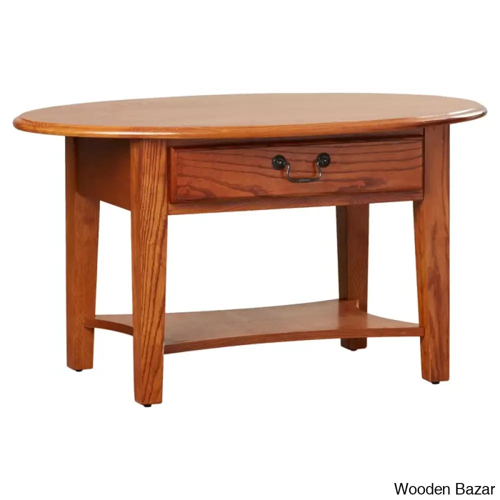 Channing Oval Solid Wood Coffee And Center Table