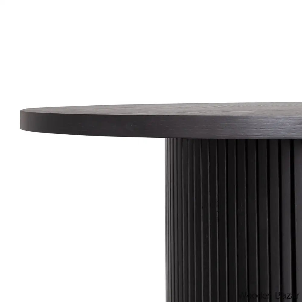 Charleily Pedestal Wood Round Coffee And Center Table