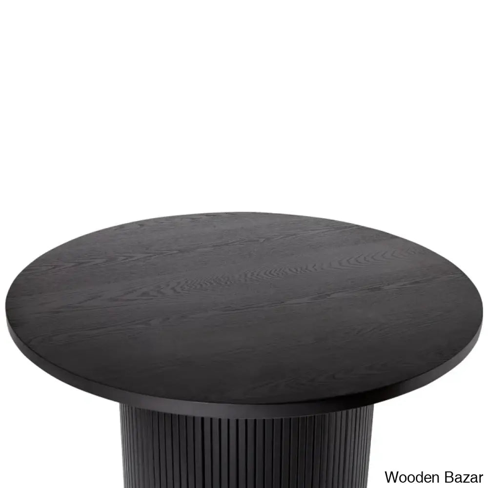 Charleily Pedestal Wood Round Coffee And Center Table