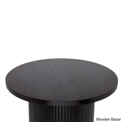 Charleily Pedestal Wood Round Coffee And Center Table