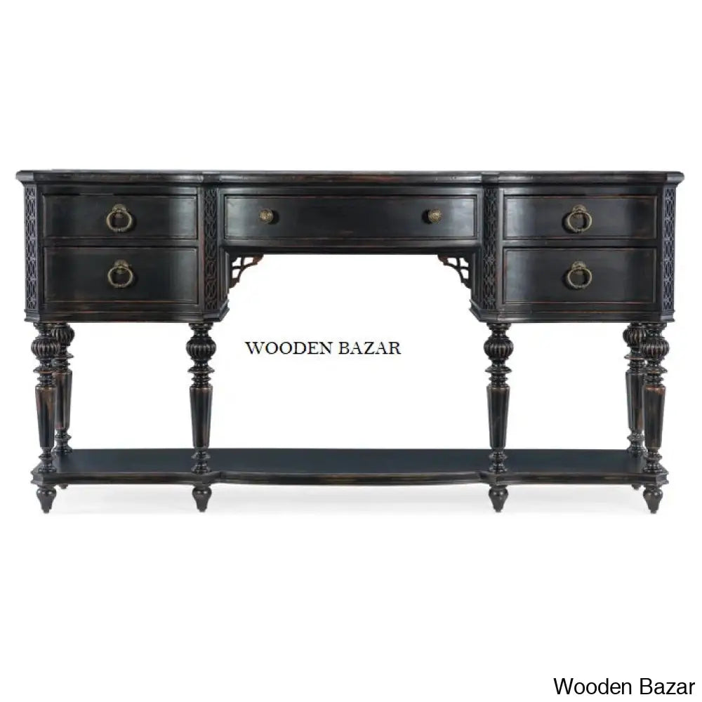 Glass Console table - Wood Table