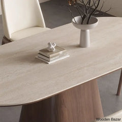 Chatillion 6 Seater Modern Slate Dining Table Set Sleek And Chairs For Minimalist Spaces