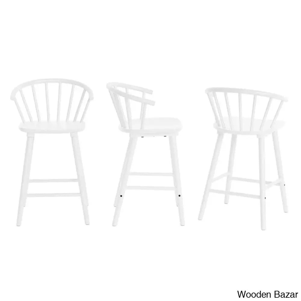 Chelssiea Swivel Solid Wood Counter And Bar Stool (Set Of 3)