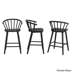 Chelssiea Swivel Solid Wood Counter And Bar Stool (Set Of 3)