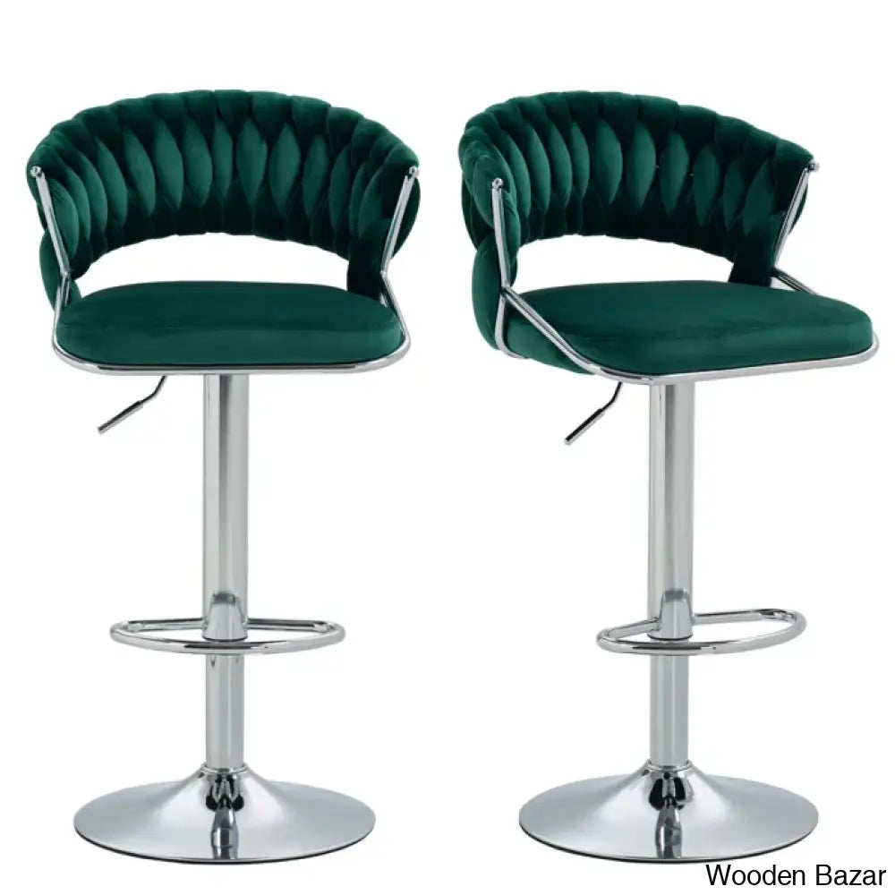 Christalo Swivel Upholstered Adjustable Height Counter And Bar Stool With Metal Frame (Set Of 2)