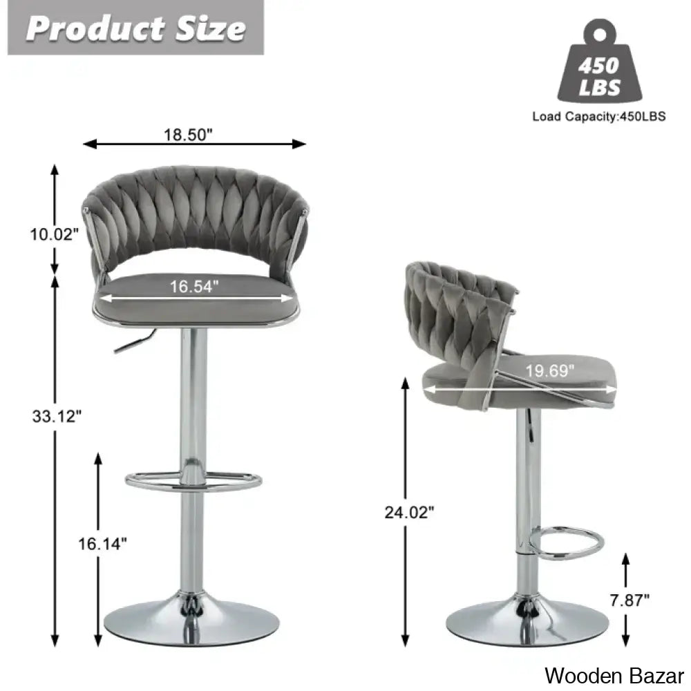 Christalo Swivel Upholstered Adjustable Height Counter And Bar Stool With Metal Frame (Set Of 2)