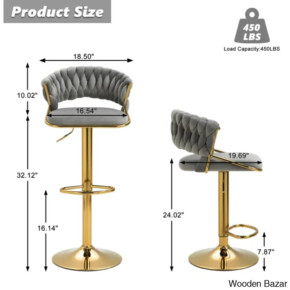 Christalo Swivel Upholstered Adjustable Height Counter And Bar Stool With Metal Frame (Set Of 2)