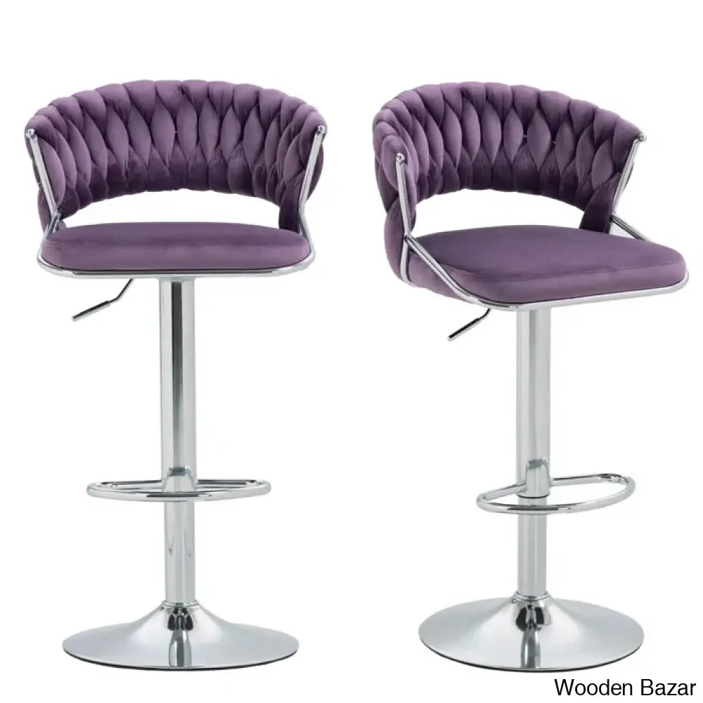 Christalo Swivel Upholstered Adjustable Height Counter And Bar Stool With Metal Frame (Set Of 2)