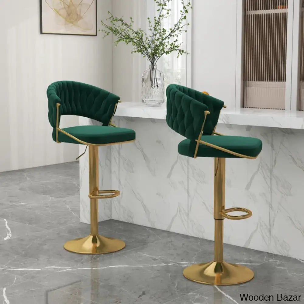 Christalo Swivel Upholstered Adjustable Height Counter And Bar Stool With Metal Frame (Set Of 2)