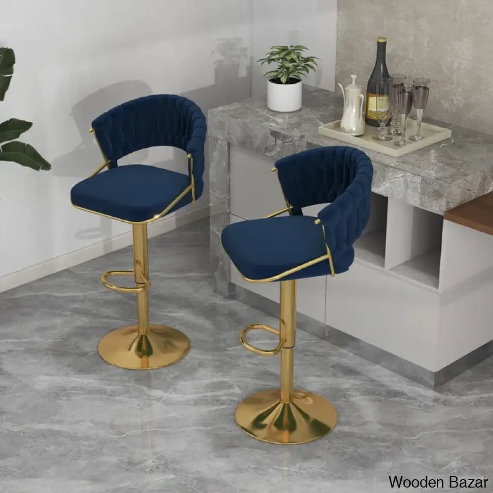 Christalo Swivel Upholstered Adjustable Height Counter And Bar Stool With Metal Frame (Set Of 2)