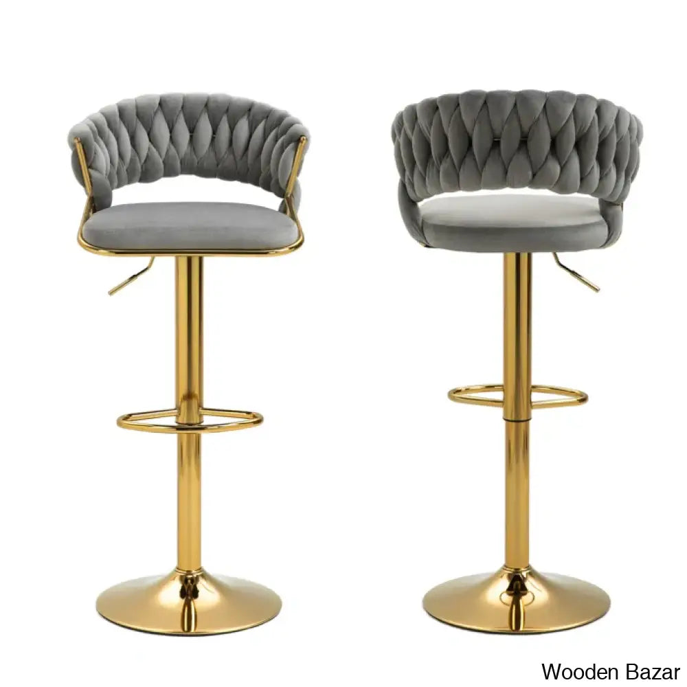 Christalo Swivel Upholstered Adjustable Height Counter And Bar Stool With Metal Frame (Set Of 2)