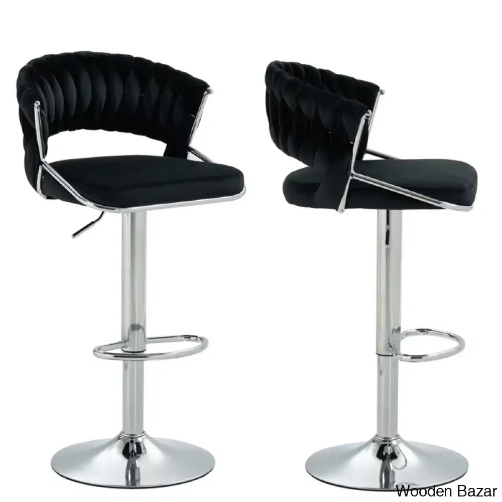 Christalo Swivel Upholstered Adjustable Height Counter And Bar Stool With Metal Frame (Set Of 2)