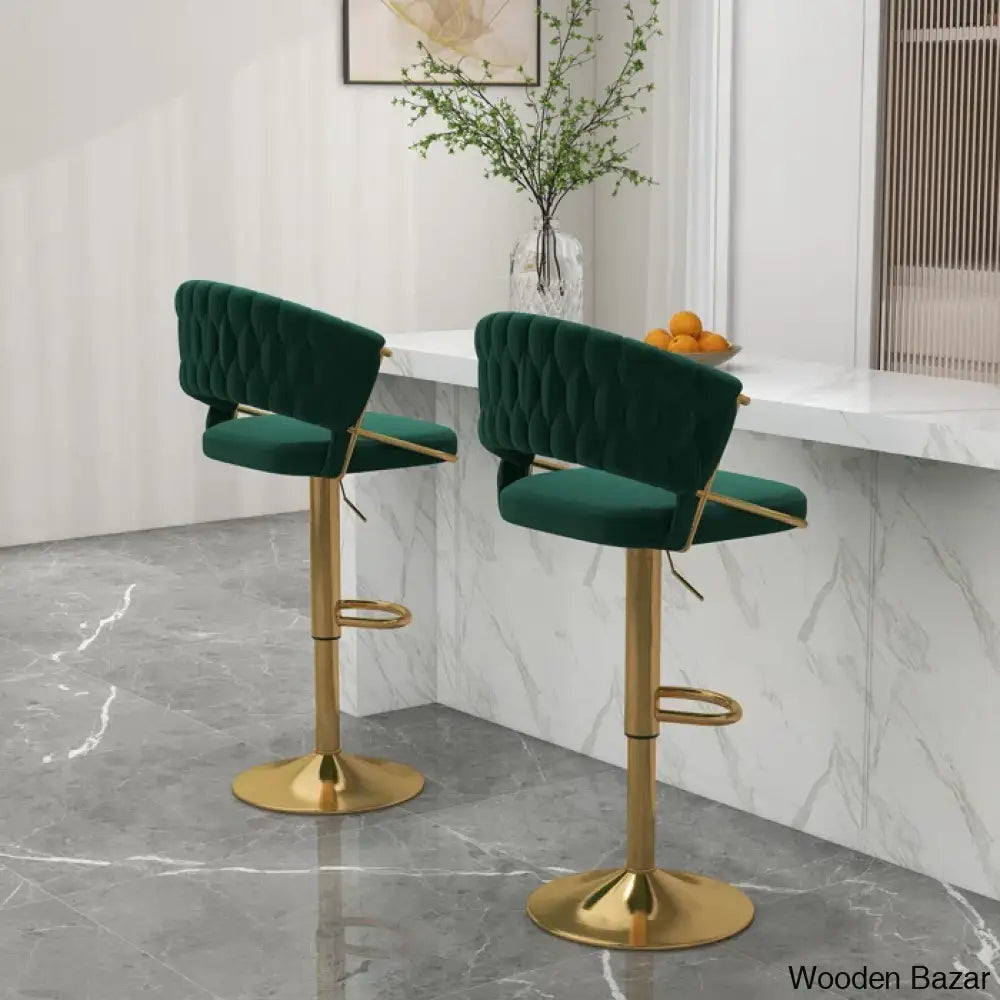 Christalo Swivel Upholstered Adjustable Height Counter And Bar Stool With Metal Frame (Set Of 2)