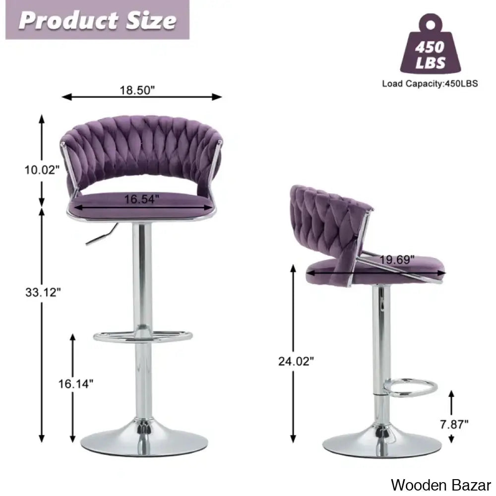 Christalo Swivel Upholstered Adjustable Height Counter And Bar Stool With Metal Frame (Set Of 2)