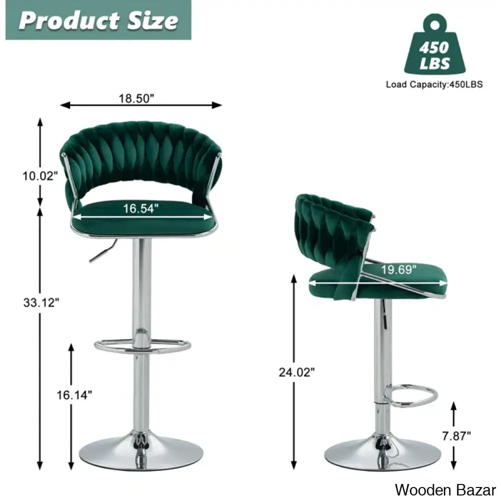 Christalo Swivel Upholstered Adjustable Height Counter And Bar Stool With Metal Frame (Set Of 2)