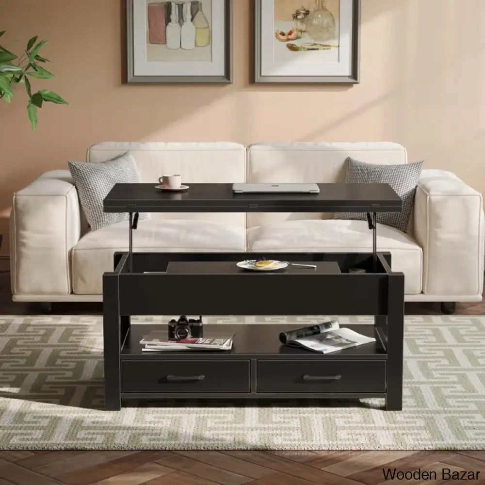 Chumani Coffee Table Cum Dining Table With Storage Lift Top And Center For Living Room