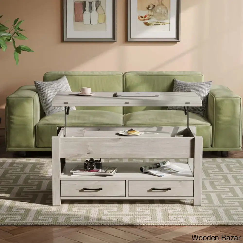 Chumani Coffee Table Cum Dining Table With Storage Lift Top And Center For Living Room