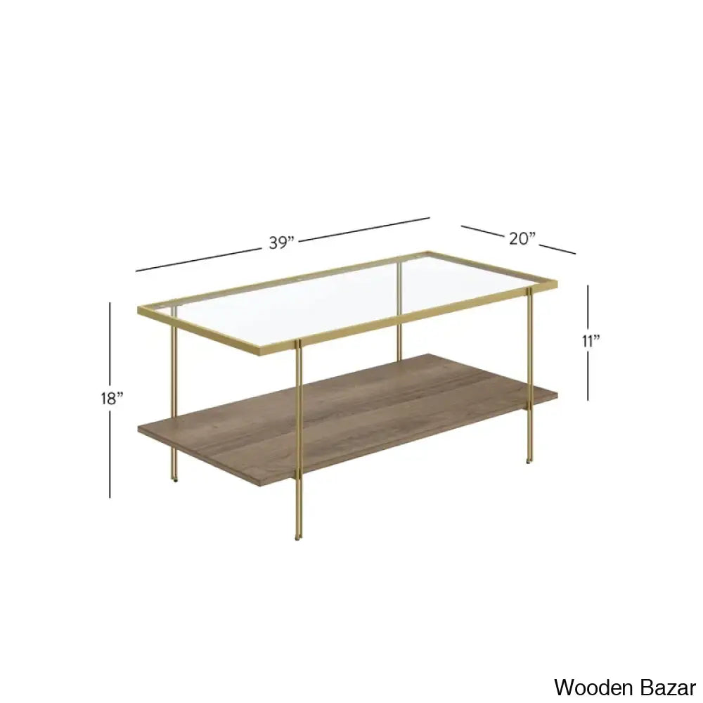 Cicelian Glass Top Coffee And Center Table