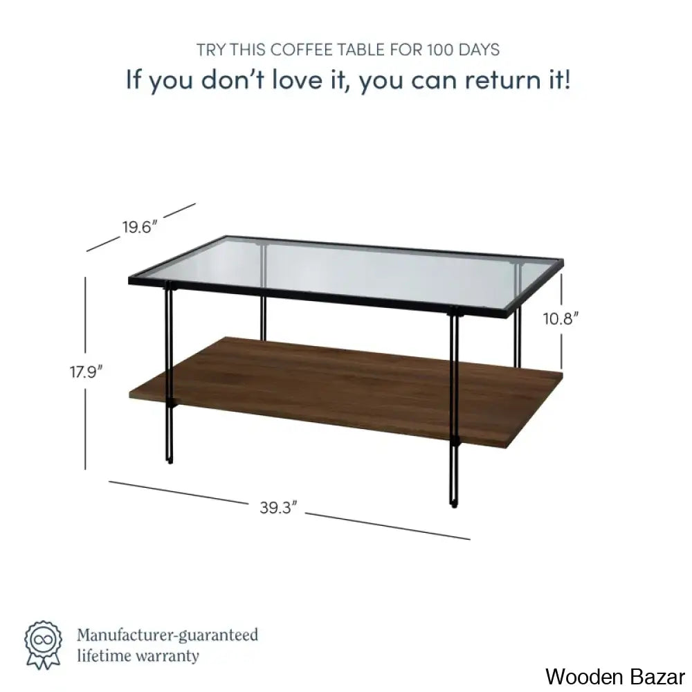 Cicelian Glass Top Coffee And Center Table