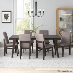 Clachas 6 Seater Dining Table Set - Wooden Bazar