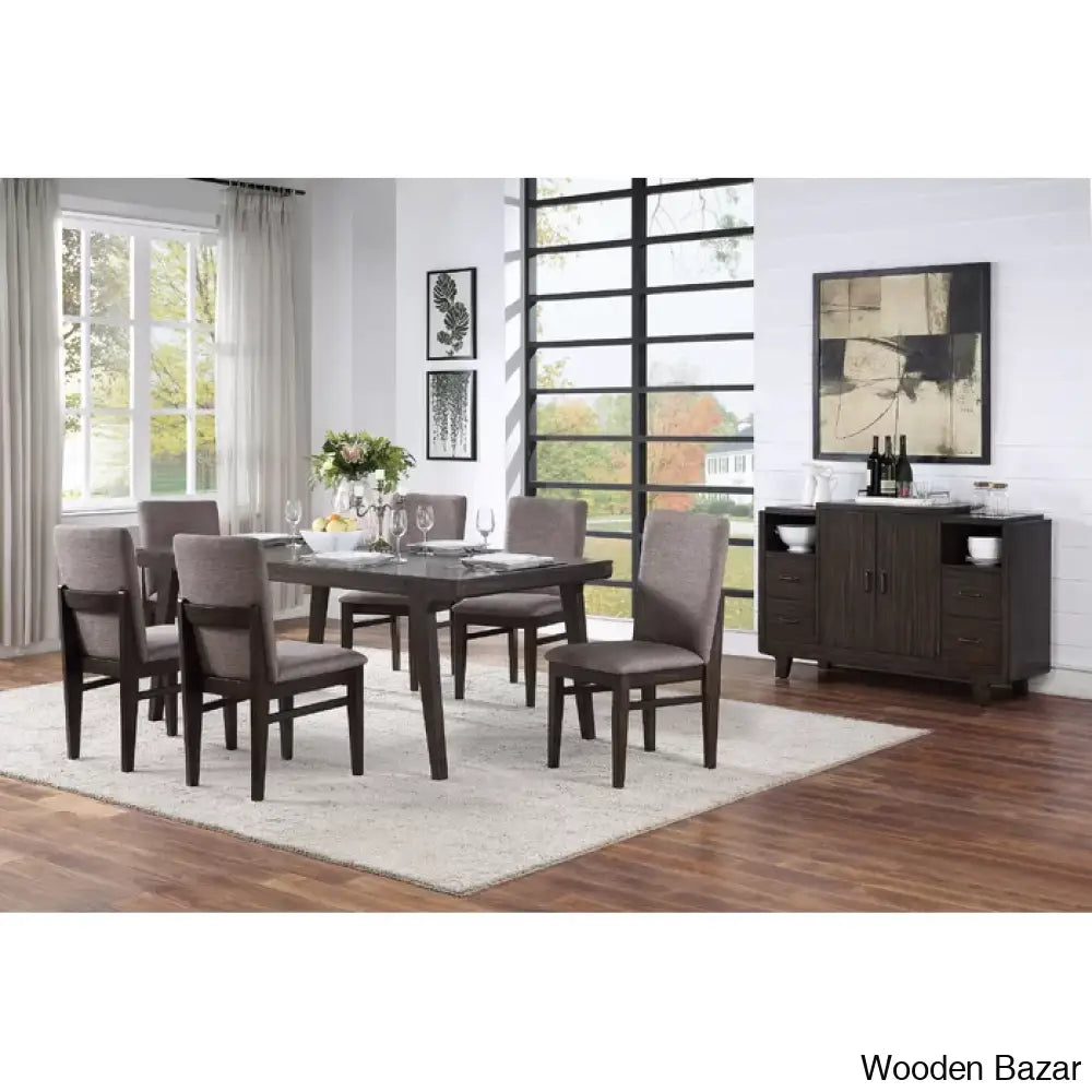 Clachas 6 Seater Dining Table Set - Wooden Bazar