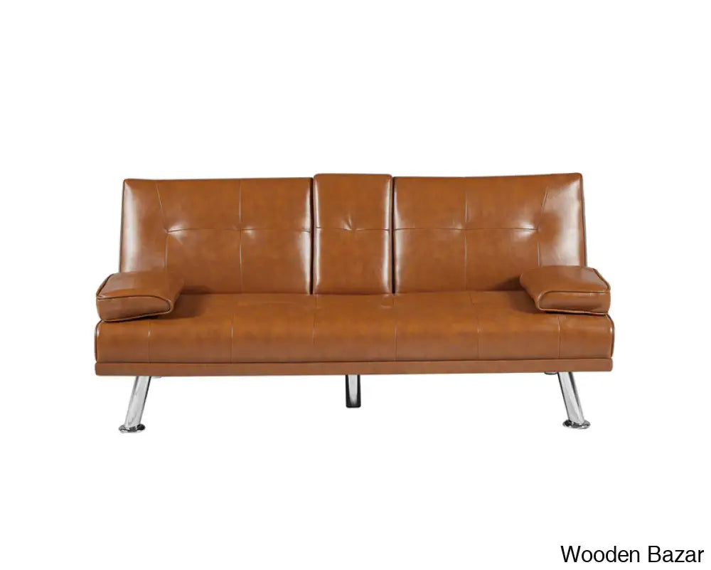 Classic Pu Leather Futon Sofa - Stylish Convertible Seating For Versatile Living Spaces