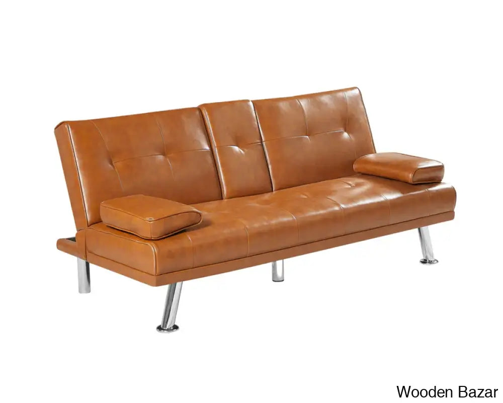 Classic Pu Leather Futon Sofa - Stylish Convertible Seating For Versatile Living Spaces