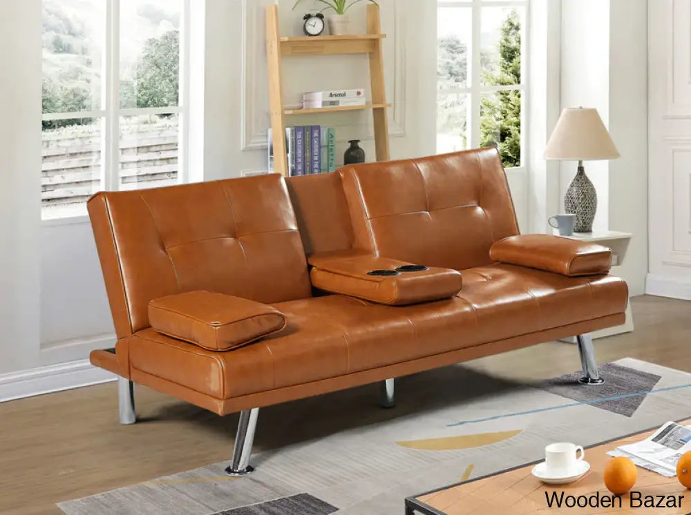 Classic Pu Leather Futon Sofa - Stylish Convertible Seating For Versatile Living Spaces