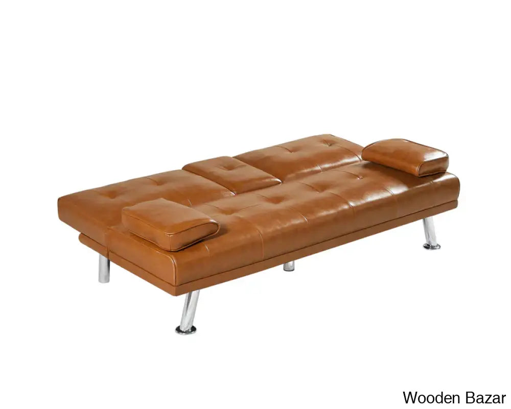 Classic Pu Leather Futon Sofa - Stylish Convertible Seating For Versatile Living Spaces