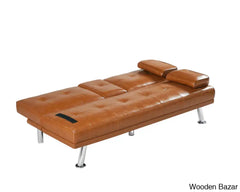 Classic Pu Leather Futon Sofa - Stylish Convertible Seating For Versatile Living Spaces