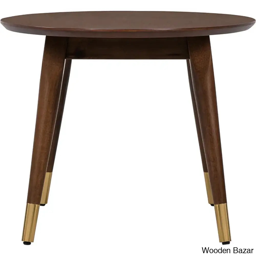 Clemintinne Ellie Decor Mid-Century Modern Oval Coffee And Center Table With Brass Accents