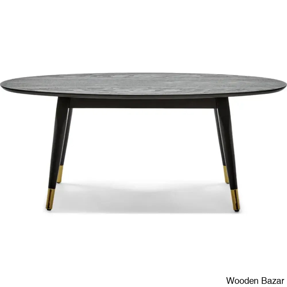 Clemintinne Ellie Decor Mid-Century Modern Oval Coffee And Center Table With Brass Accents