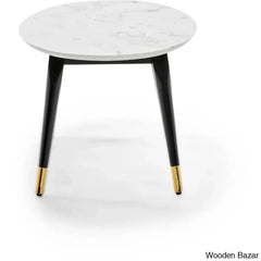 Clemintinne Ellie Decor Mid-Century Modern Oval Coffee And Center Table With Brass Accents
